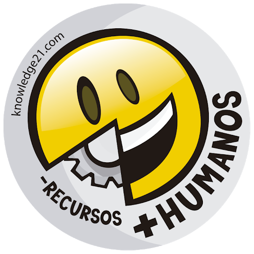 Adesivo da K21 - Menos Recursos Mais Humanos. Um Smile cobrindo uma roldana. Temos que deixar de pensar em pessoas como recursos e começar a pensar em pessoas como pessoas.
